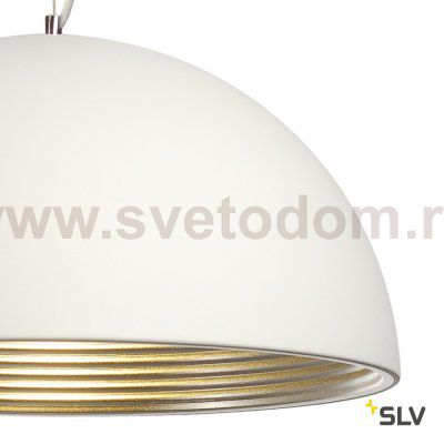 SLV 155921 FORCHINI M Pendelleuchte, PD-1, 50cm, rund, weiss/ silber, E27, max. 40W