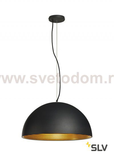 SLV 155930 FORCHINI M Pendelleuchte, PD-1, 50cm, rund, schwarz/ gold, E27, max. 40W