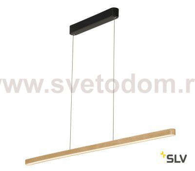 156268 SLV VINCELLI 2 PD светильник подвесной с LED 27Вт (29Вт), 2700К, 1400лм, черный / бамбук светлый