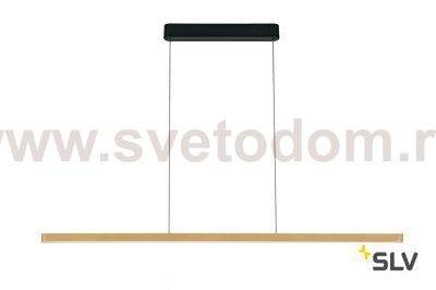 156268 SLV VINCELLI 2 PD светильник подвесной с LED 27Вт (29Вт), 2700К, 1400лм, черный / бамбук светлый