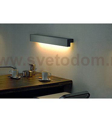 SLV 157434 L-LINE 60 LED, Wand- und Deckenleuchte, IP44, 3000K, 1500lm, silber