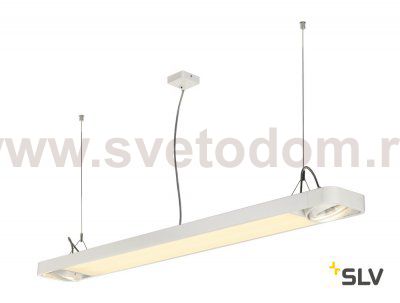 SLV 159141 AIXLIGHT R2 OFFICE LED LONG, Pendelleuchte, weiss, LED + 2xES111, max. 75W, 153cm