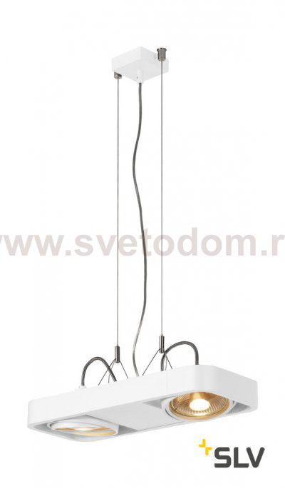 SLV 159211 AIXLIGHT R2 DUO LED, Pendel- leuchte, ES111, max. 2x50W, halbrund, weiss