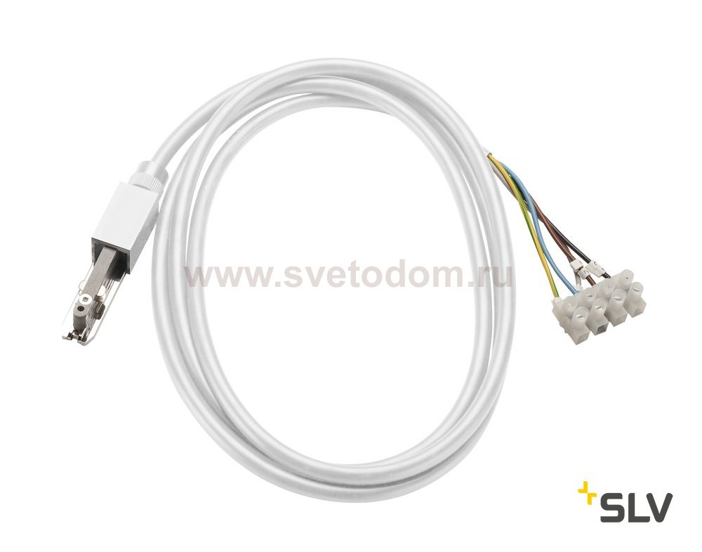172081 SLV D-TRACK, подвод питания с кабелем 2м, 230В, 10А макс., белый