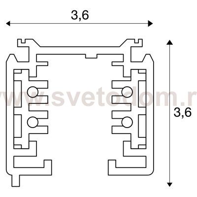 SLV 175011 3-Phasen Stromschiene, weiss, 1m