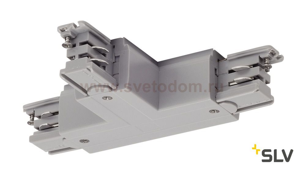 SLV 175144 T-Verbinder f?r 3P.-schiene, Erde, R-Version, silbergrau