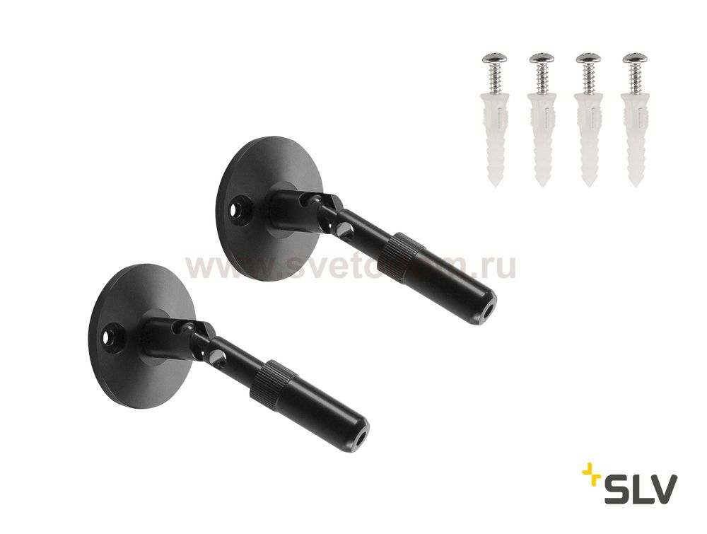 186310 SLV TENSEO, крепление тросика с натяжителем, 10см, 2 шт., черный