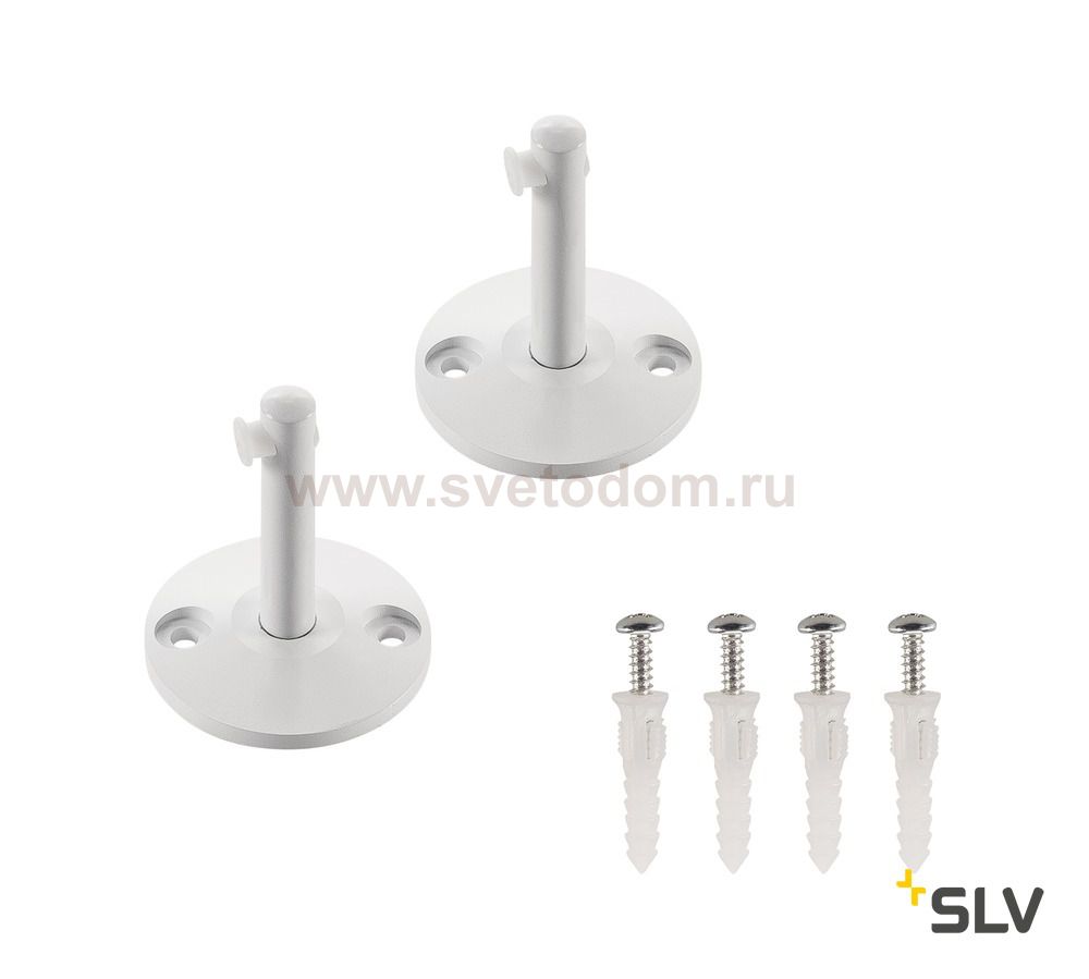186331 SLV TENSEO, стойка опорная 6см для тросика, 2 шт., белый