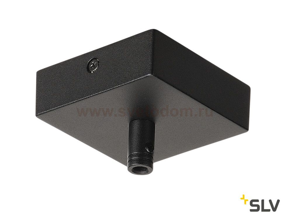 SLV 210060 Deckenrosette GLENOS, mattschwarz, 8,5x8,5x2,7cm, mit Zugentlastung