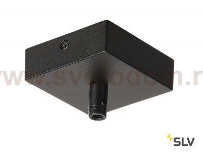 SLV 210060 Deckenrosette GLENOS, mattschwarz, 8,5x8,5x2,7cm, mit Zugentlastung