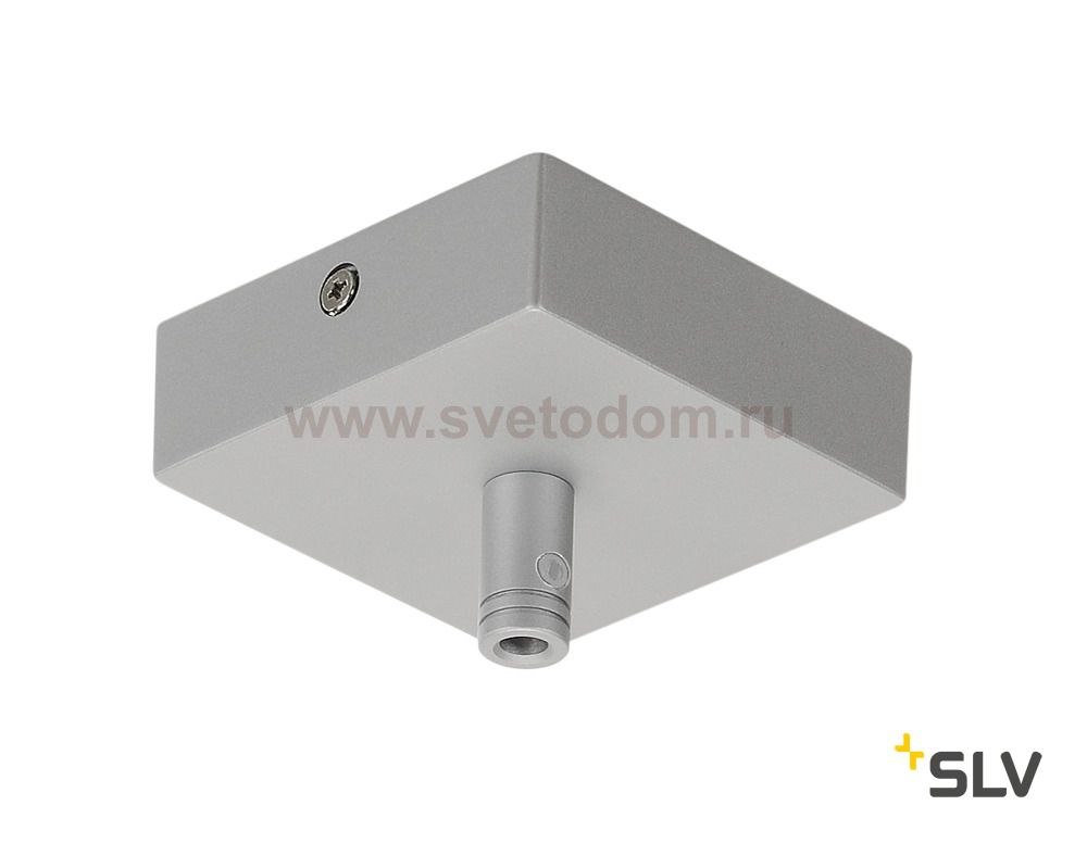 SLV 210064 Deckenrosette GLENOS, silber, 8,5x8,5x2,7cm, mit Zugentlastung