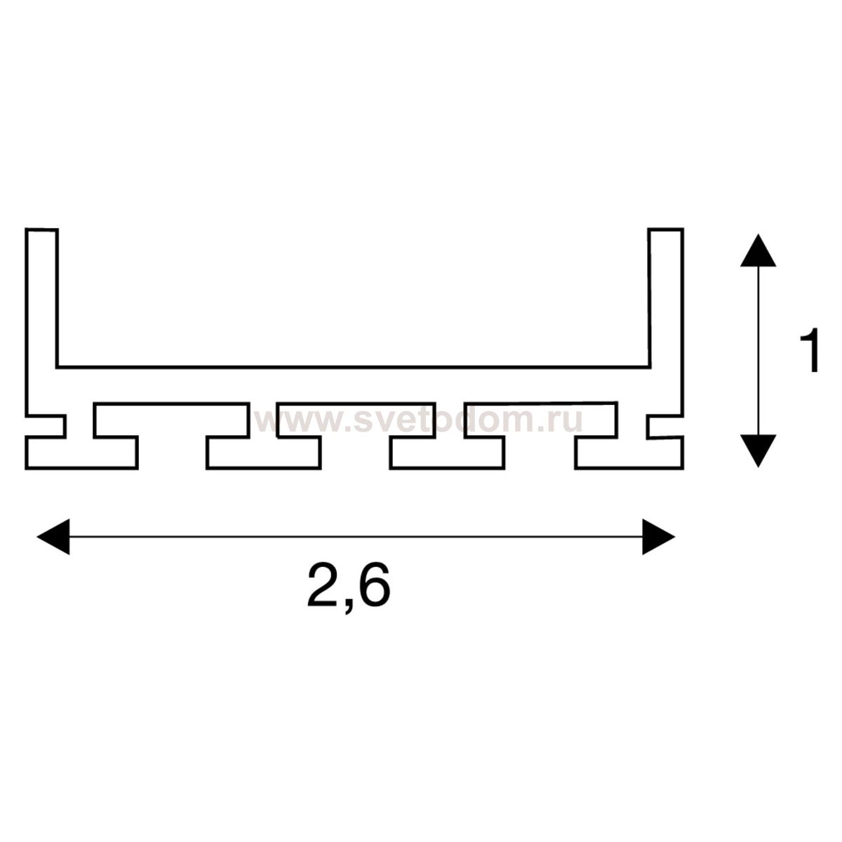 SLV 213714 GLENOS Profi-Profil 2609-200, alu eloxiert, 2m