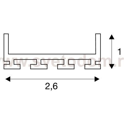 SLV 213714 GLENOS Profi-Profil 2609-200, alu eloxiert, 2m