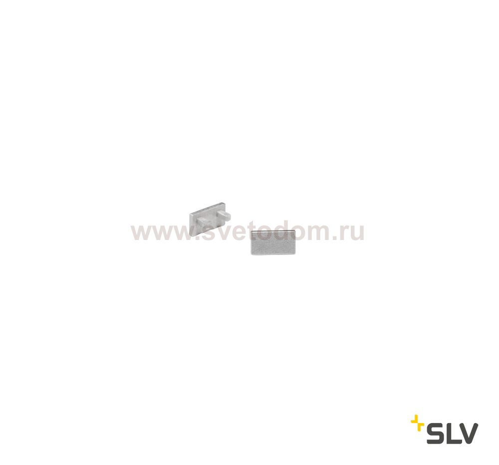 SLV 213974 GLENOS Endkappe f?r Linear- Profil 1107, silber, 2 St?ck