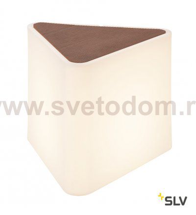 SLV 227550 Garden Games Au?enleuchte, weiss, dreieckig, mit Kunst- holzabdeckung, E27