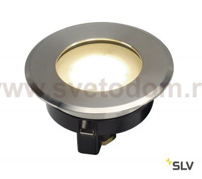 SLV 228412 DASAR FLAT LED 230V Bodenein- baustrahler, rund, 4,3W LED, warmweiss, Edelstahlblende