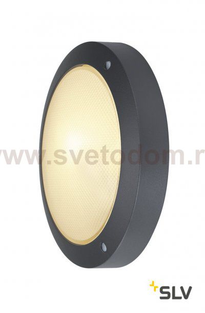 SLV 229075 BULAN Deckenleuchte, rund, anthrazit, E14, max. 60W, satiniertes Glas