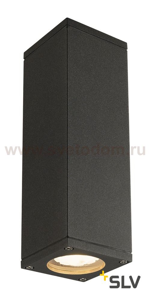 SLV 229535 THEO UP-DOWN OUT Wandleuchte, eckig, anthrazit, GU10, max. 2x35W