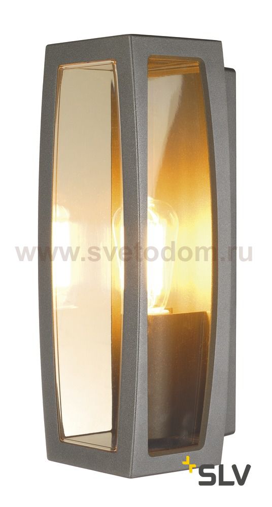 SLV 230655 MERIDIAN BOX Aussenleuchte, anthrazit, E27, max. 25W, klarer Kunststoff