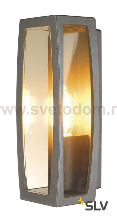 SLV 230655 MERIDIAN BOX Aussenleuchte, anthrazit, E27, max. 25W, klarer Kunststoff