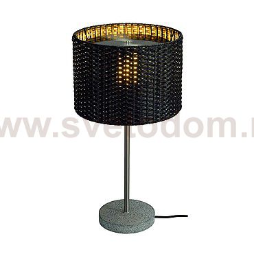 SLV 231385 ADEGAN MANILA TL Tischleuchte, PE Rattan anthrazit + SST 304 + Granit G654, E27, max. 24W