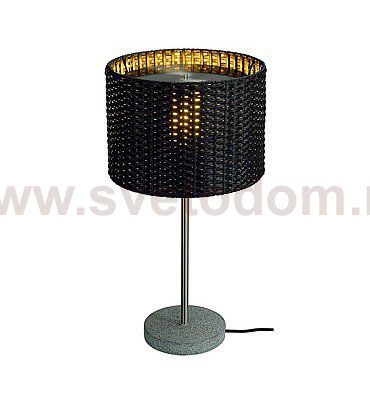 SLV 231385 ADEGAN MANILA TL Tischleuchte, PE Rattan anthrazit + SST 304 + Granit G654, E27, max. 24W