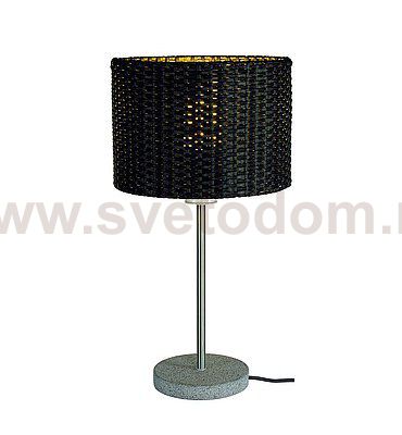 SLV 231385 ADEGAN MANILA TL Tischleuchte, PE Rattan anthrazit + SST 304 + Granit G654, E27, max. 24W