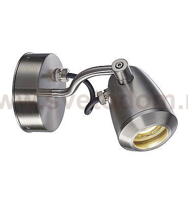 SLV 231662 CV-SPOT WALL GU10 Wand- und Deckenleuchte, Edelstahl, max. 4W