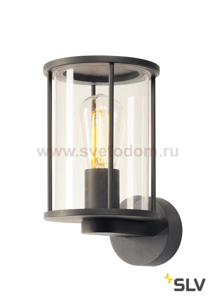 SLV 232045 OUTDOOR LANTERN Wandleuchte, rund, anthrazit, klares Glas
