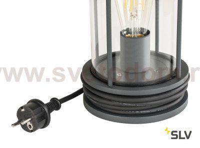 232095 SLV PHOTONIA TL светильник настол./подвесной IP44 для лампы E27 60Вт макс., с вилкой, антрацит/прозрач.