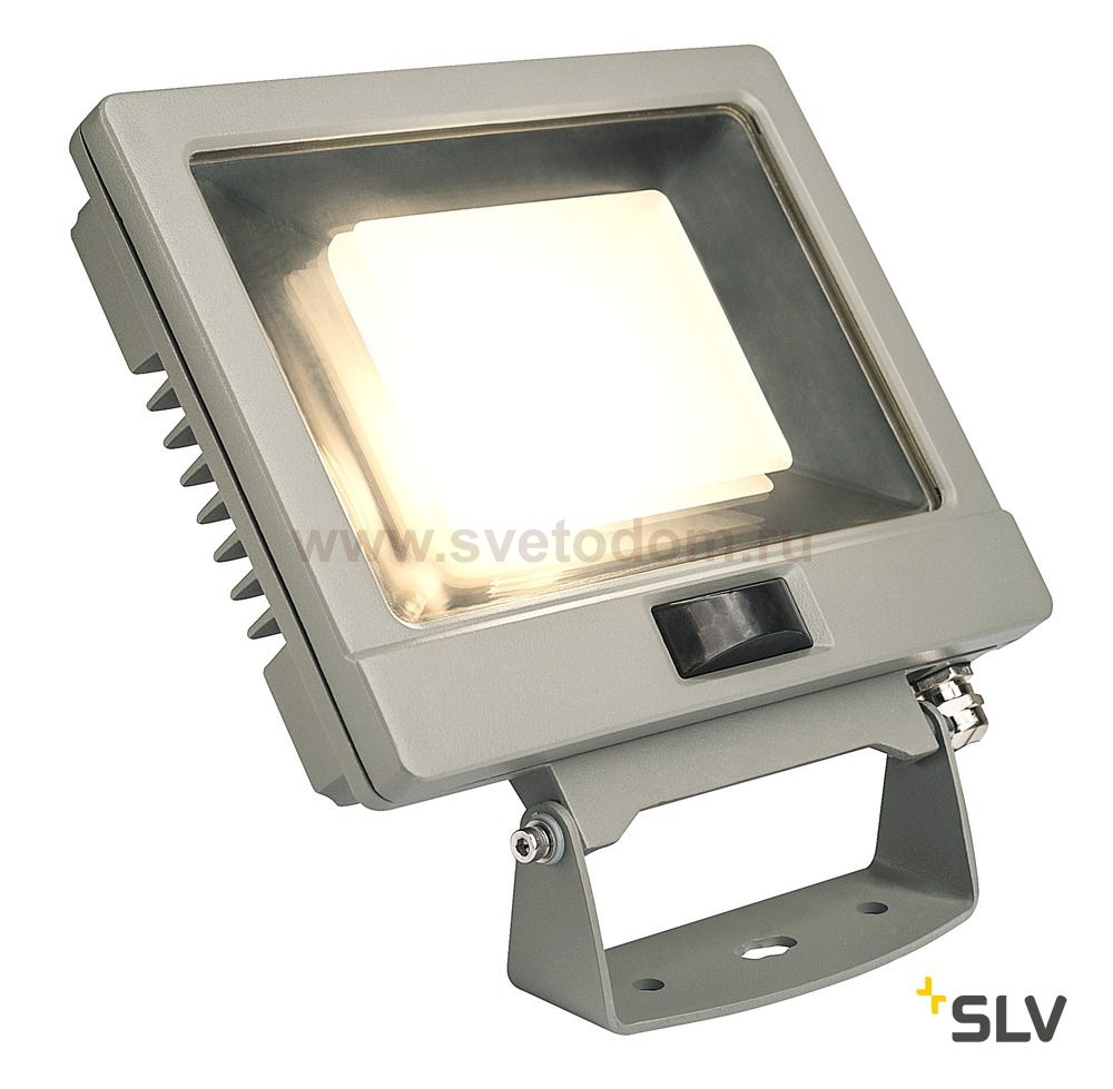 SLV 232884 SPOODI SENSOR 20 светильник IP65 30Вт с LED 3000К, 2250лм,100°, датч.движ. с ПДУ, кабель 2м, серебр.