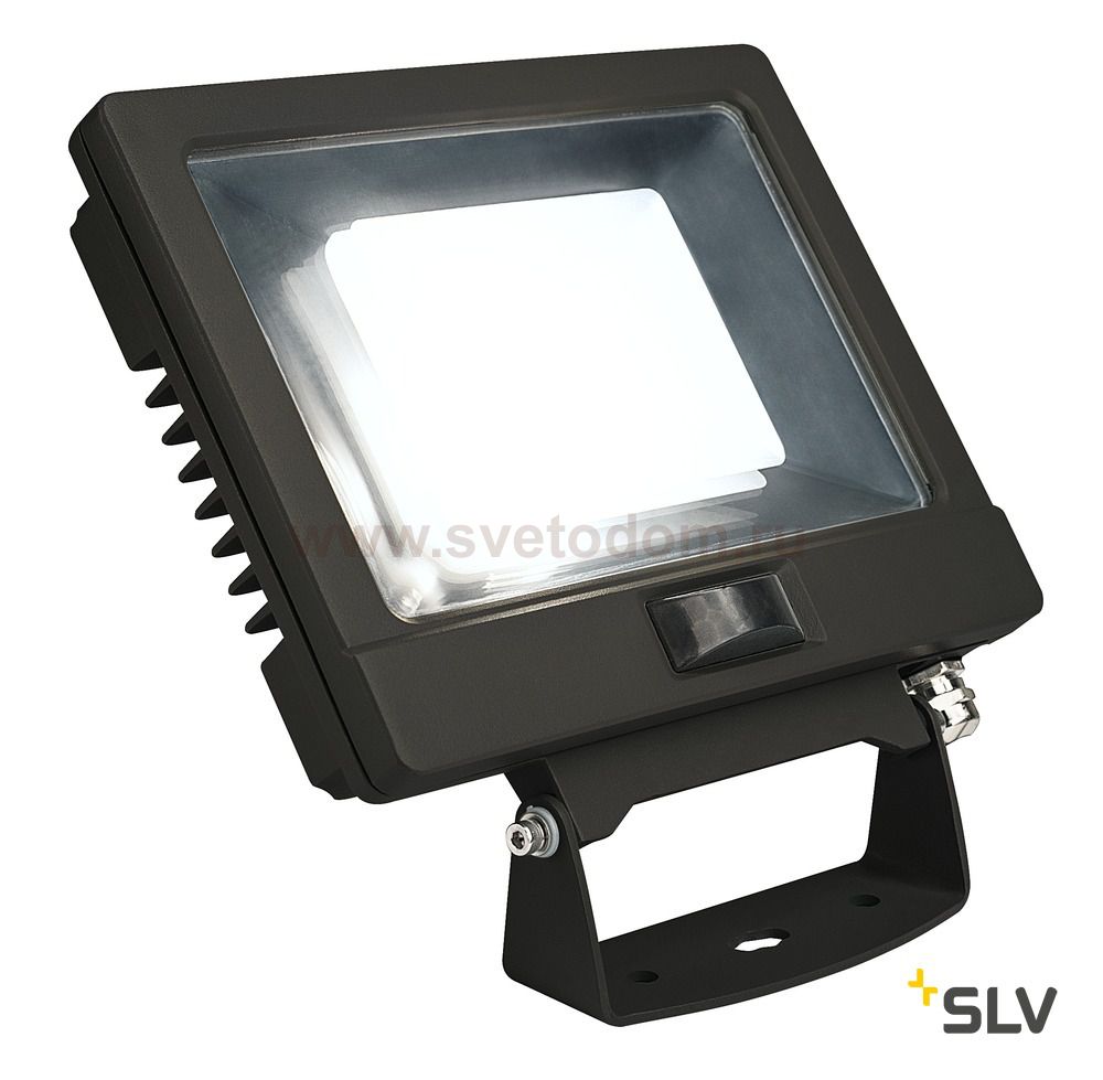 SLV 232890 SPOODI SENSOR 20 светильник IP65 30Вт с LED 4000К, 2500лм,100°, датч.движ. с ПДУ, кабель 2м, черный