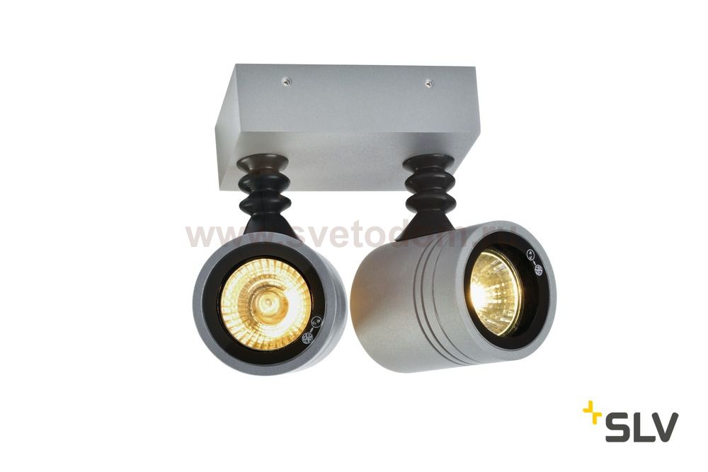 SLV 233094 NEW MYRA WALL SPOT Wandleuchte, silbergrau, 2xGU10, max. 2x50W, IP55