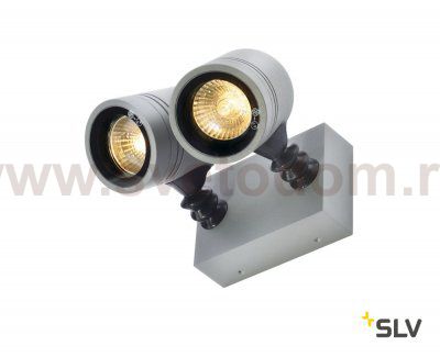 SLV 233094 NEW MYRA WALL SPOT Wandleuchte, silbergrau, 2xGU10, max. 2x50W, IP55