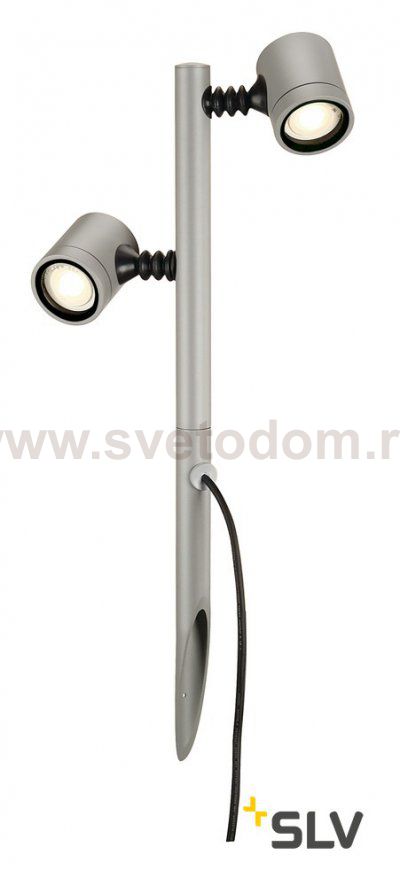 SLV 233184 NEW MYRA 2 Leuchtenk?pfe, silbergrau, GU10, max. 2x4W, IP44