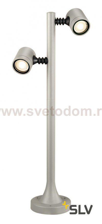 SLV 233184 NEW MYRA 2 Leuchtenk?pfe, silbergrau, GU10, max. 2x4W, IP44