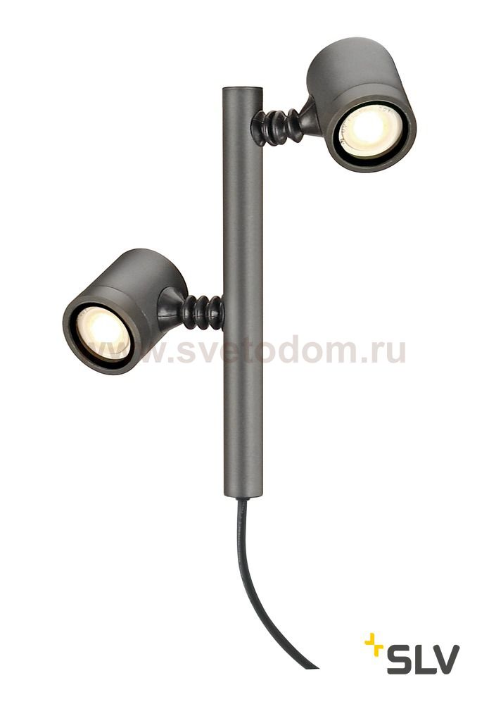 SLV 233185 NEW MYRA 2 Leuchtenk?pfe, anthrazit, GU10, max. 2x4W, IP44