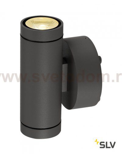 SLV 233235 GUNNSY WALL UP/DOWN Wandleuch- te, sandy anthracite, 2x6W LED, 3000K