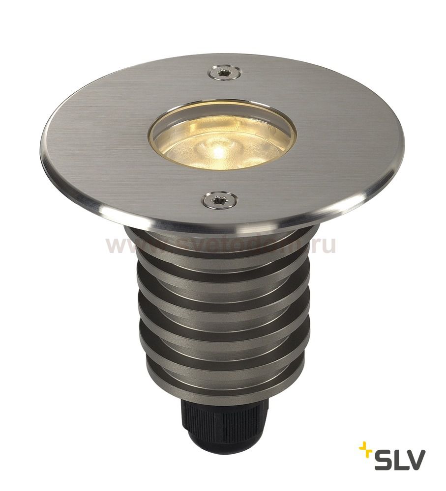 SLV 233520 DASAR LED HV Bodeneinbau- leuchte, rund, Edelstahl 316, 6W, 3000K, 230V, IP67