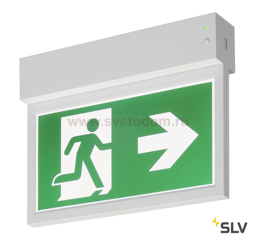 SLV 240000 P-LIGHT Emergency Series Exit sign SMALL ceiling/wall white
