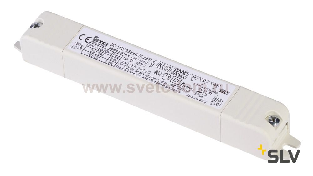 SLV 464031 TCI LED-Treiber, 15VA, 350mA, inkl. Zugentlastung