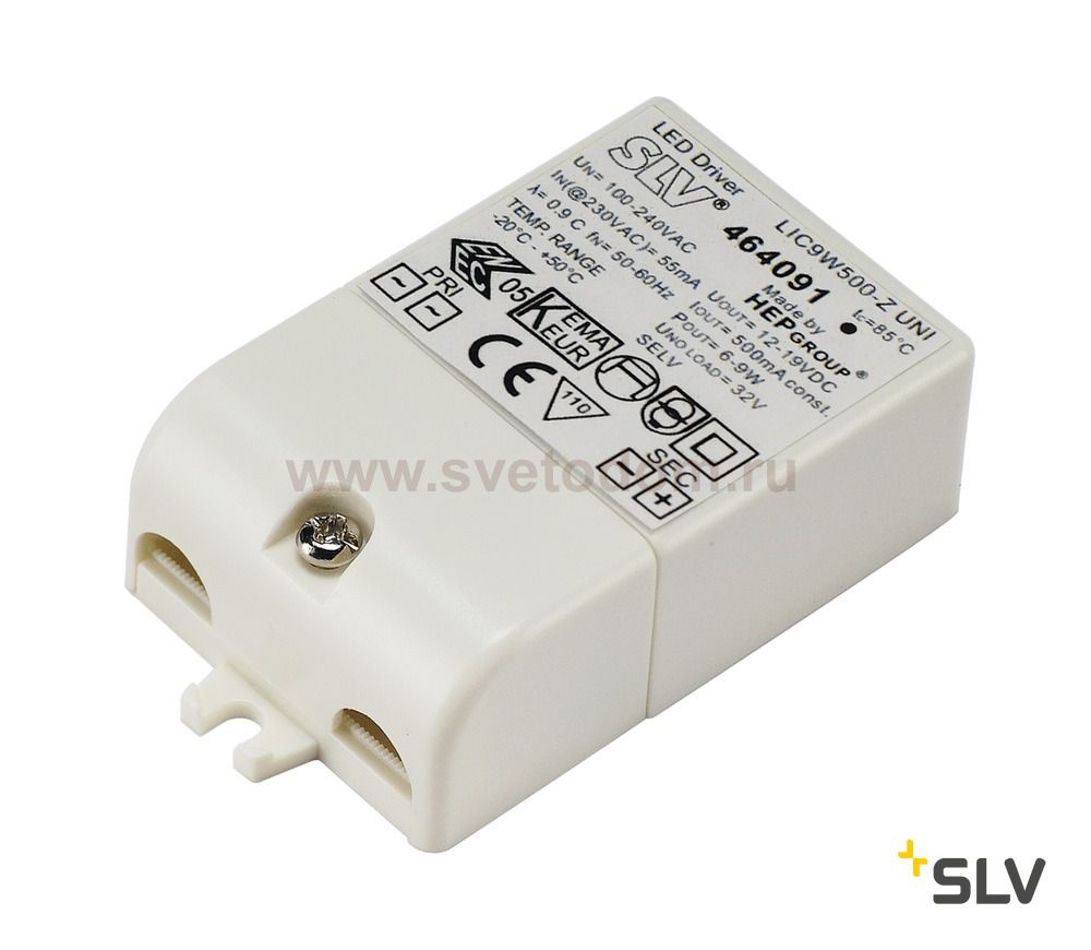 SLV 464091 LED-Treiber, 9VA, 500mA, inkl. Zugentlastung