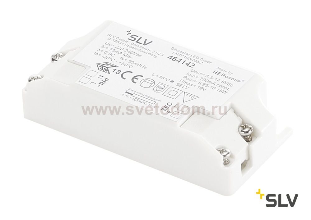 SLV 464142 LED-Treiber, 10W, 700mA, inkl. Zugentlastung, dimmbar
