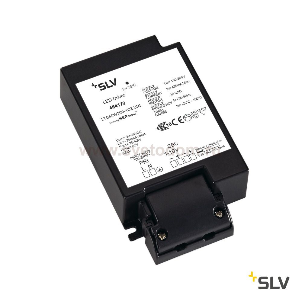 SLV 464170 LED-Treiber, 40W, 1000mA, inkl. Zugentlastung