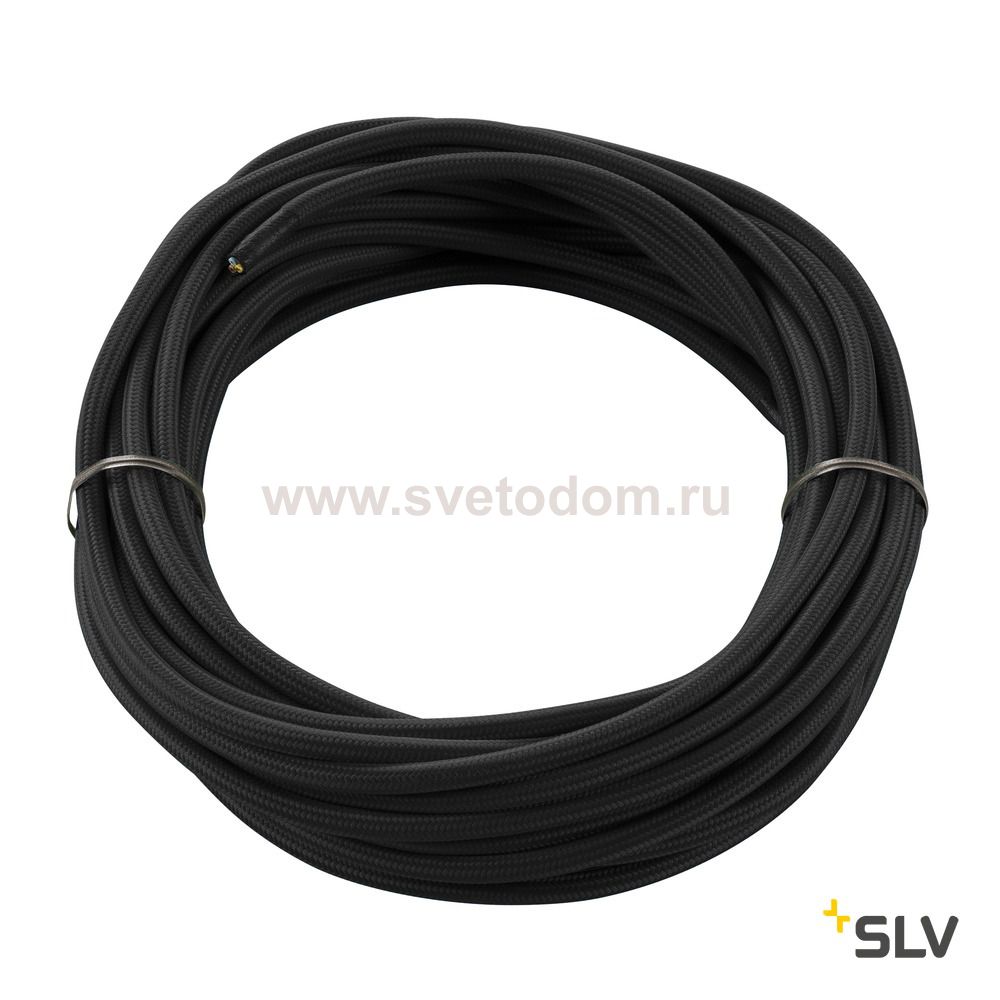 SLV 961270 Textilkabel, 3-polig, 10m, schwarz