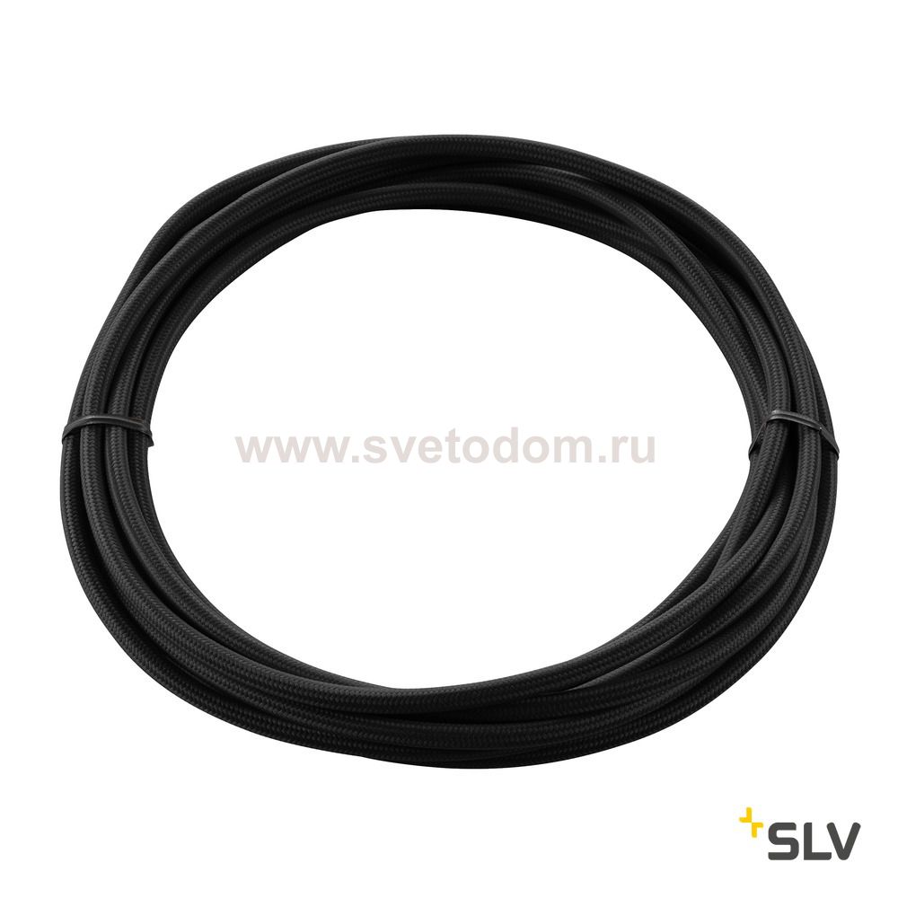 961370 SLV КАБЕЛЬ 3х 0,75 кв.мм, 5 м, H03W-F, в текстильной оплетке, черный