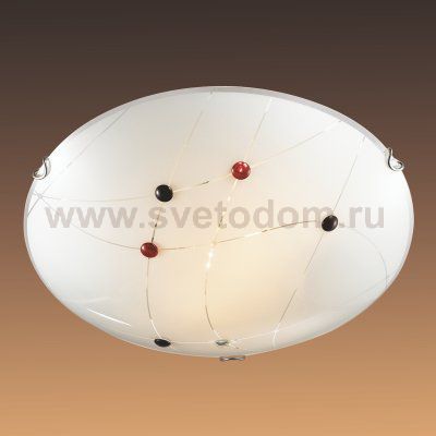 Настенно-потолочный светильник Сонекс 206 хром/белый/декор черн/красн KAVE