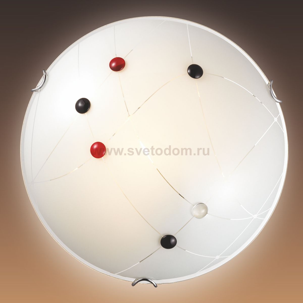 Настенно-потолочный светильник Сонекс 206 хром/белый/декор черн/красн KAVE