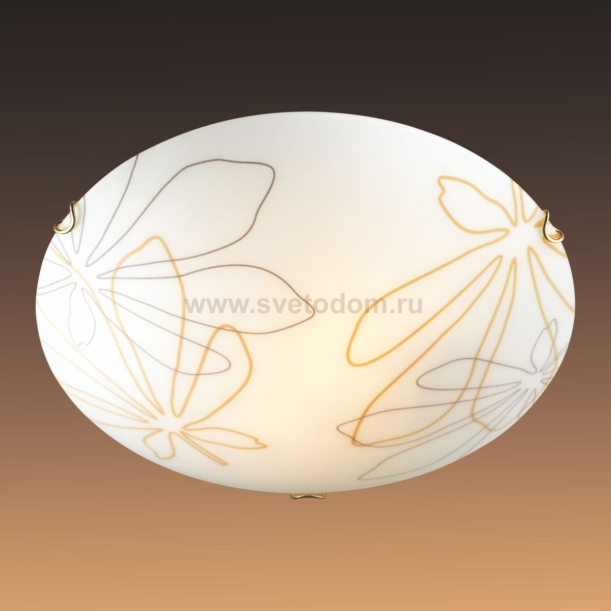 Настенно-потолочный светильник Сонекс 242 золото/декор коричн/янтарн MORTIA