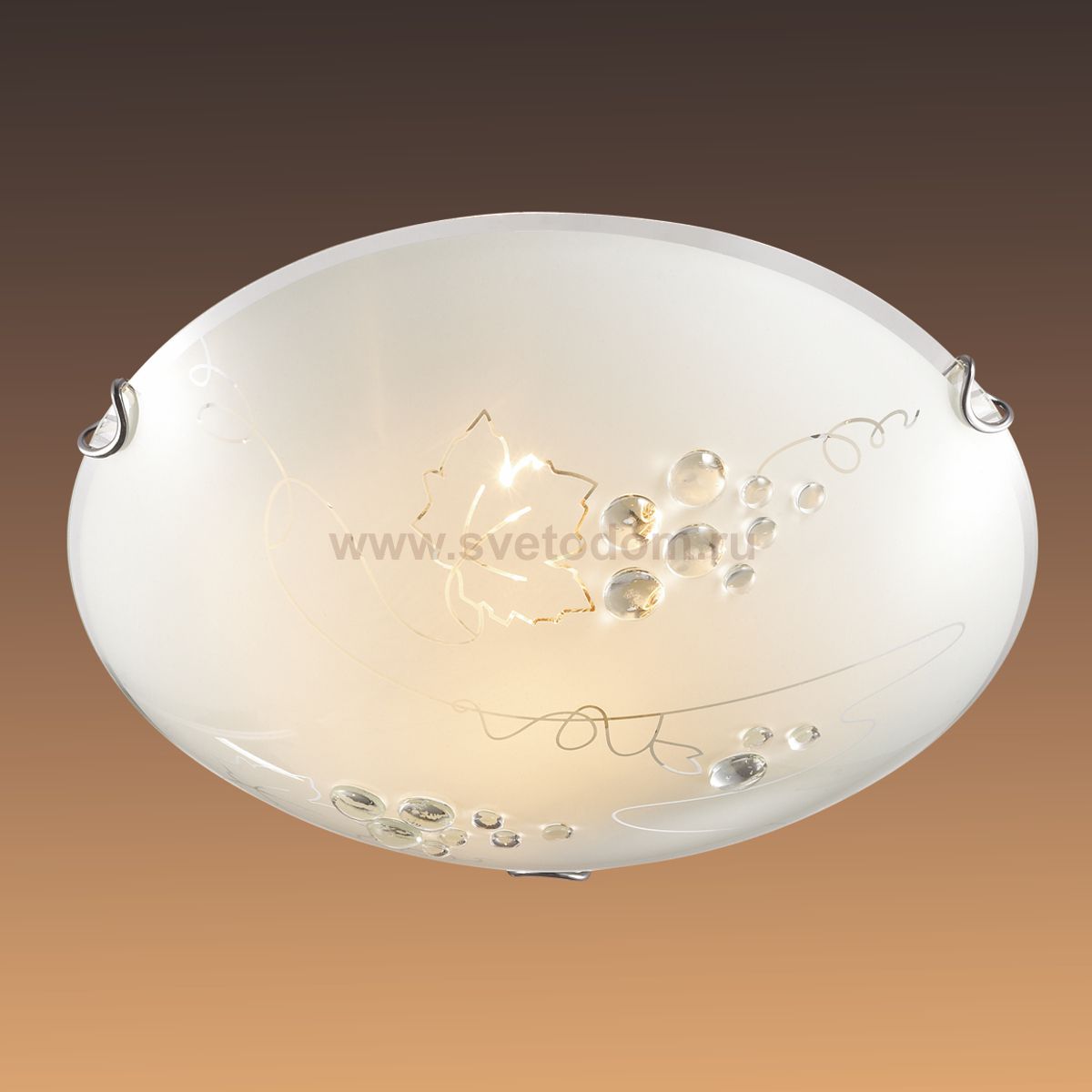 Настенно-потолочный светильник Сонекс 304 хром/белый/декор прозрачн TRAUBE